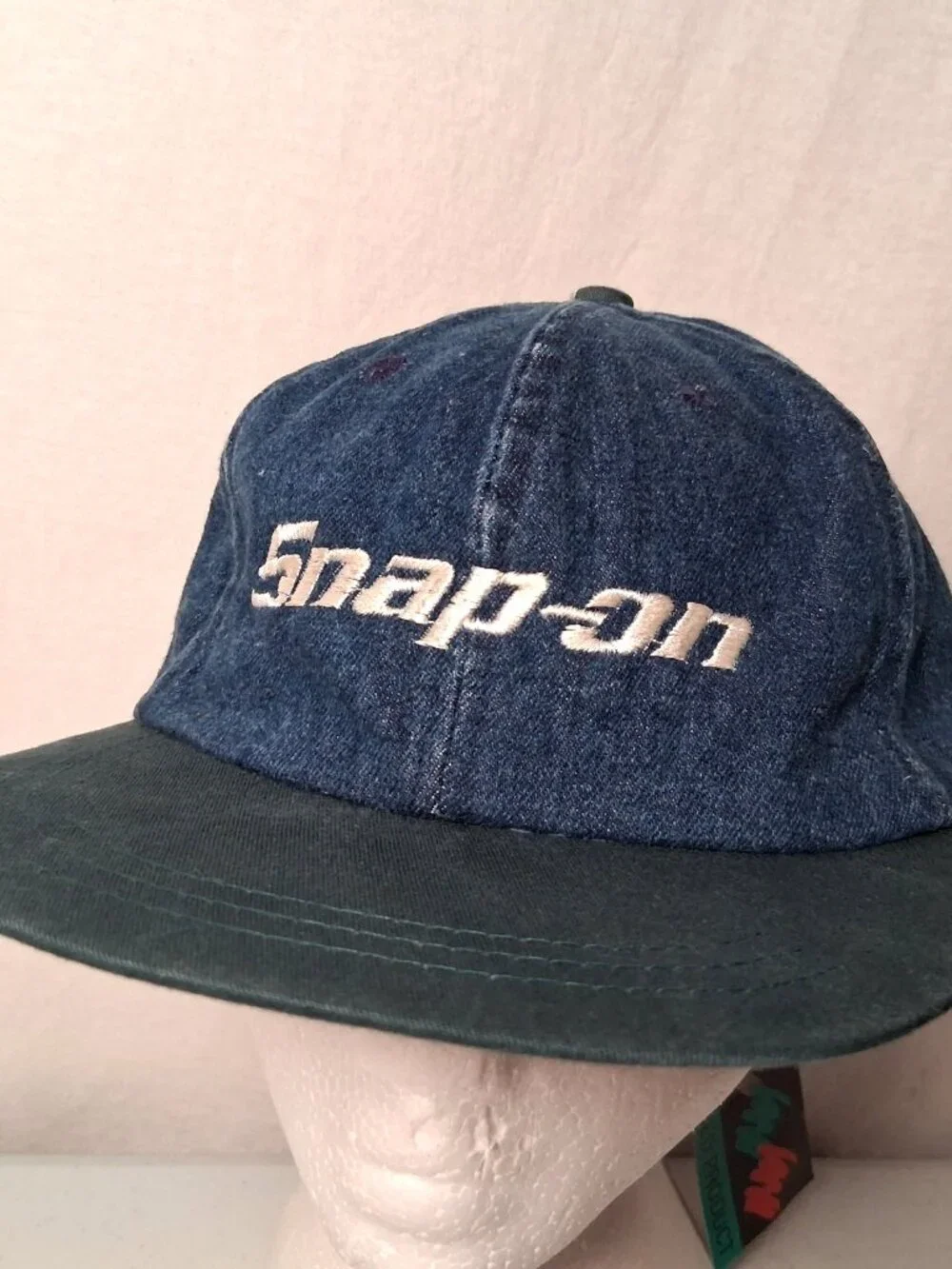 Vintage 1990s Snap On Tools Cap Hat Swingster Denim Strap Back Tool Mechanic NEW